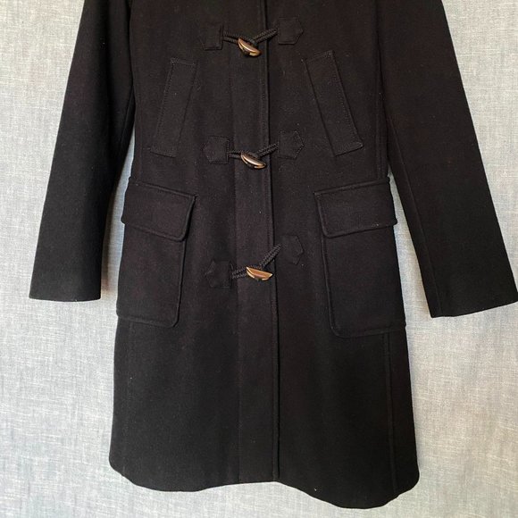 Made in Romania of Benetton Wool Blend Hooded Coat - Picture 7 of 9